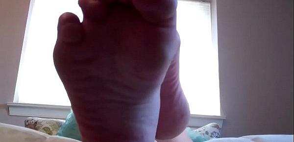  Feeling your hard cock between my feet makes me so hot